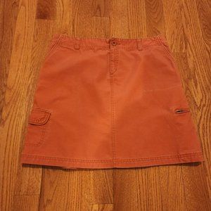Eddie Bauer Orange Heavy Cotton Cargo Skirt with Multiple Pockets- Size 14